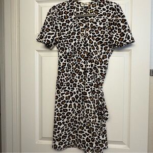 Show Me Your MuMu Leopard Print Mini Wrap Dress